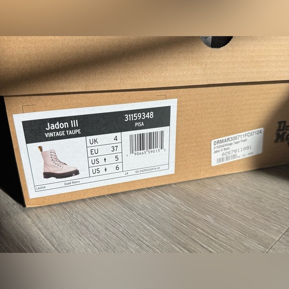 *NEW* Dr. Marten’s Jadon III Platform Boots W6/M5, Vintage Taupe (Blush/Nude) - Picture 6 of 8